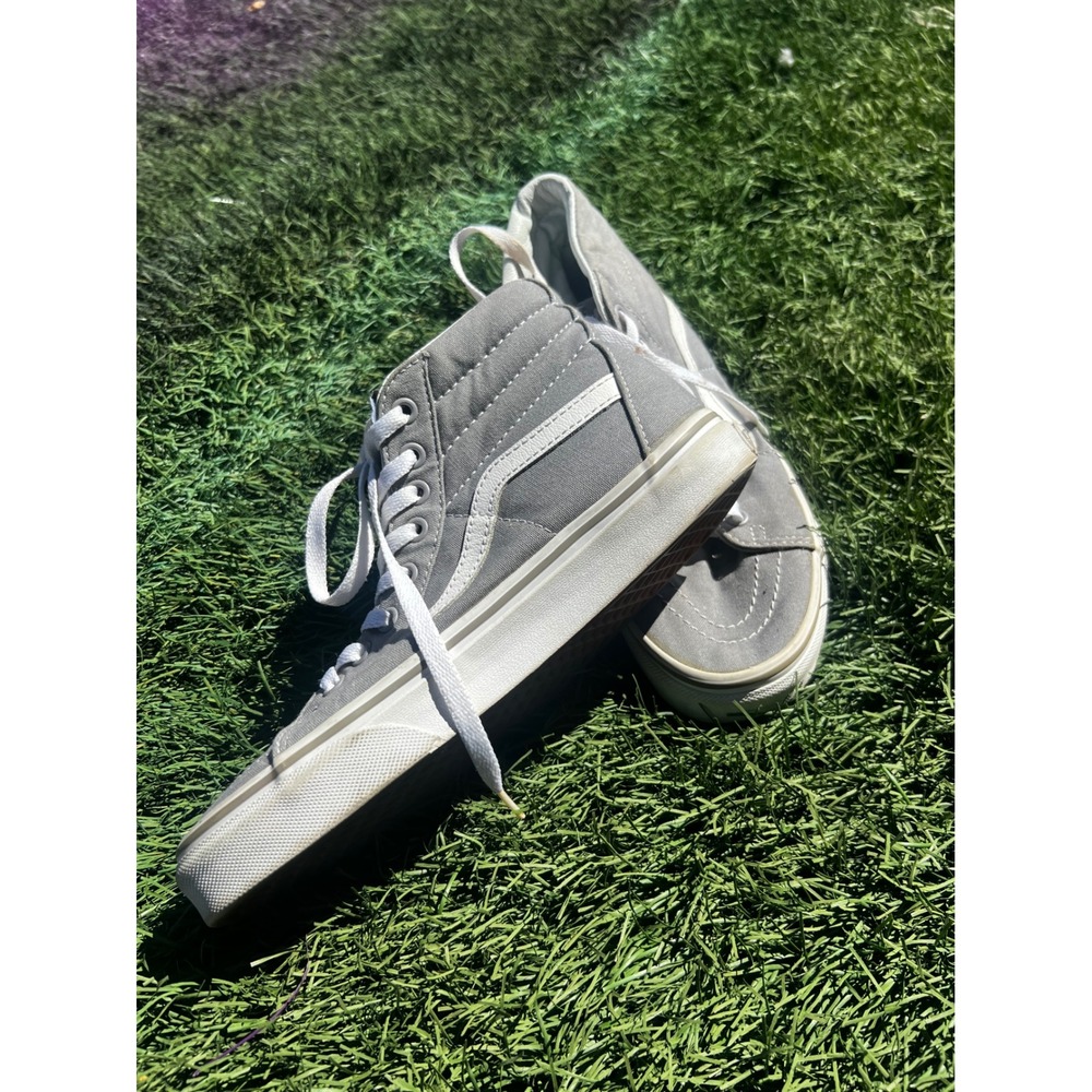 Vans Sk8-Hi Grey High Top Skate Shoes Mens 6 Womens 7.5 Canvas Suede Sneaker